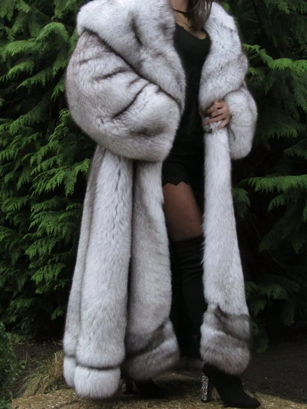 Multicolor Elegant Women's Lined Long Oversized Winter Jacket